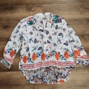 Fig And Flower Button Down Blouse